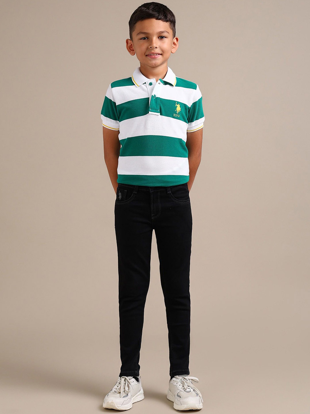 

U.S. Polo Assn. Kids Boys Skinny Fit Stretchable Jeans, Black