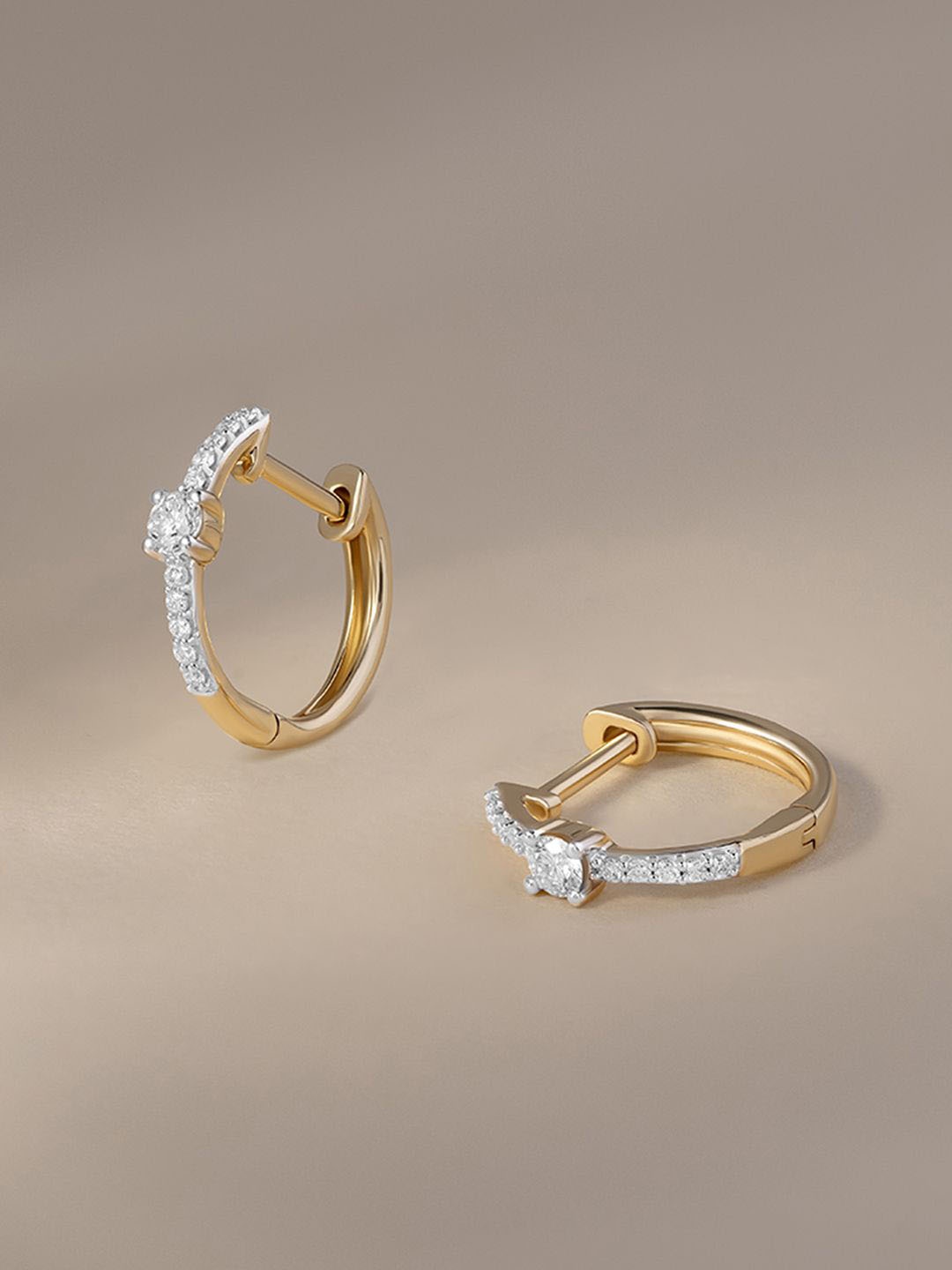 

Mia by Tanishq 14KT Gold Diamond Hoop Earrings