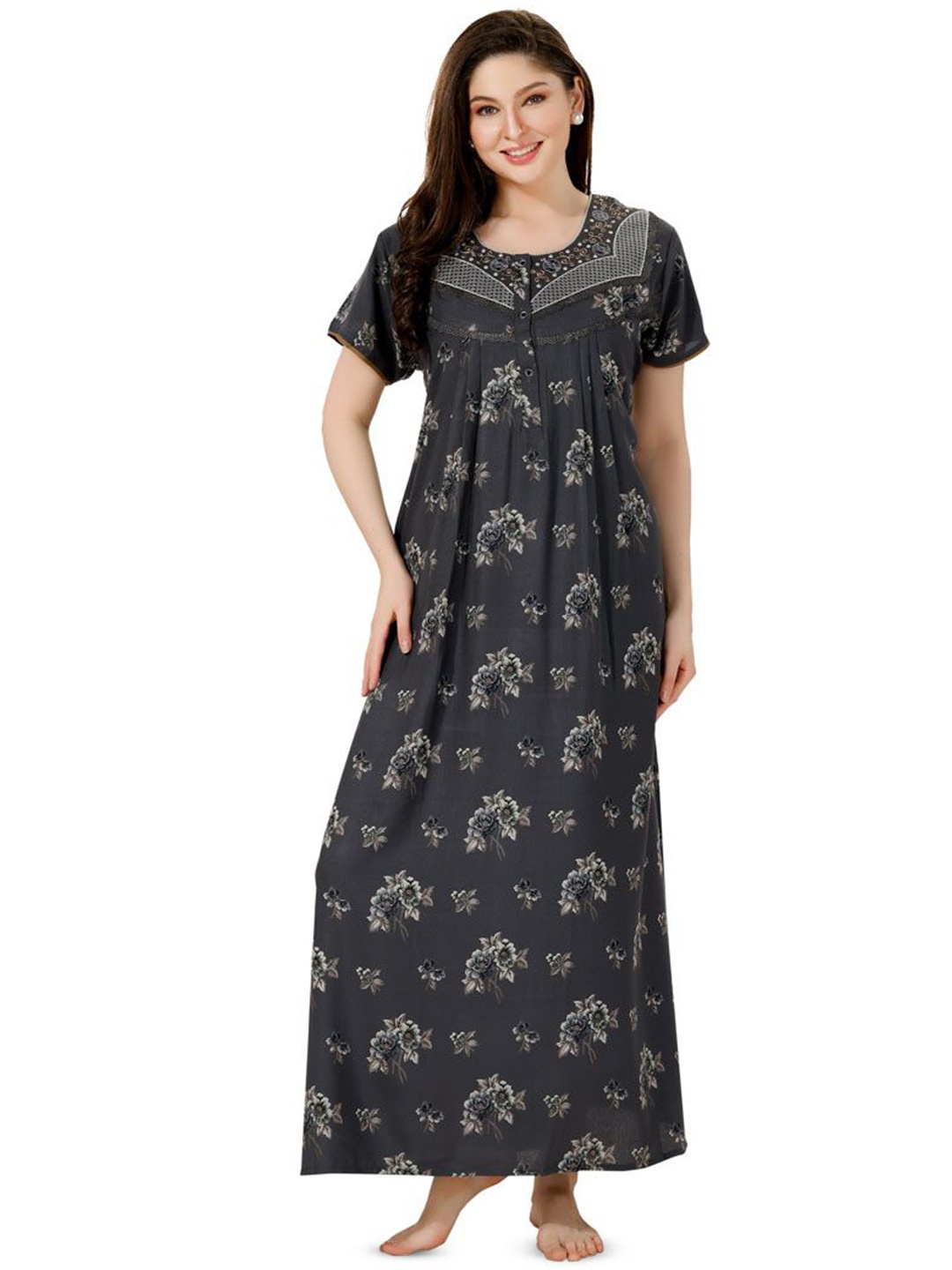 

Soulemo Printed Maxi Nightdress, Grey