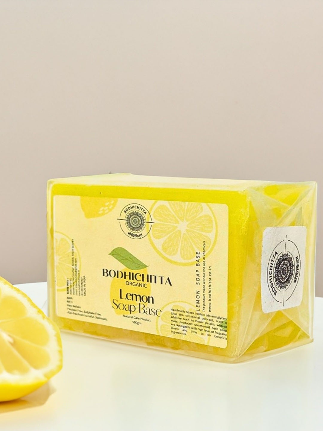 

Bodhichitta Organic Lemon Soap Base- 500gm, Yellow