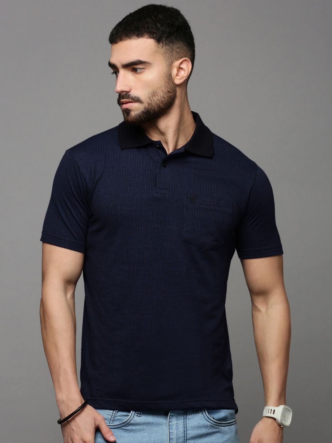 

ONN Men Polo Collar Pockets T-shirt, Blue