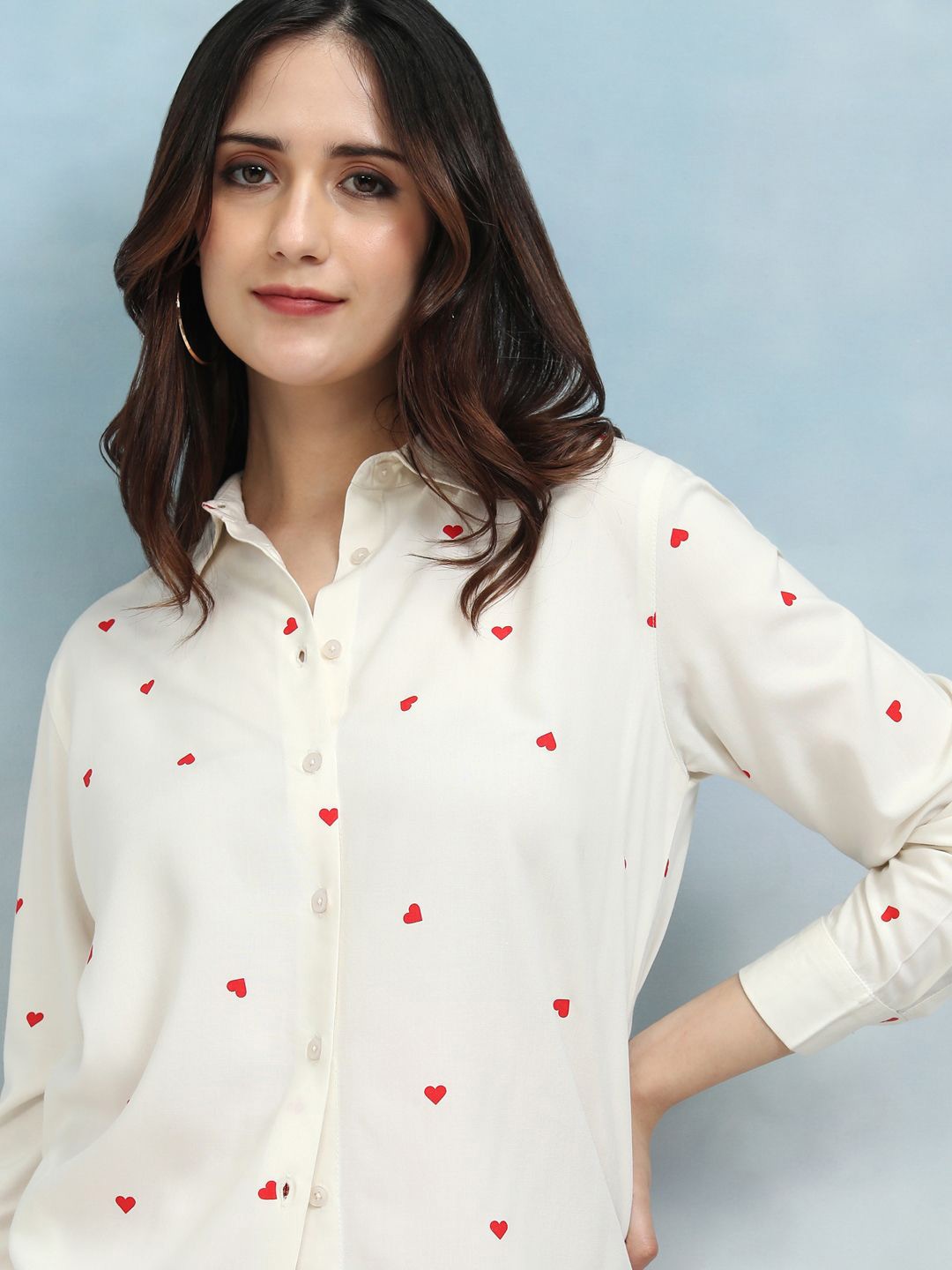 

Tokyo Talkies Women Printed Buttondown Regular Fit Shirt, Off white