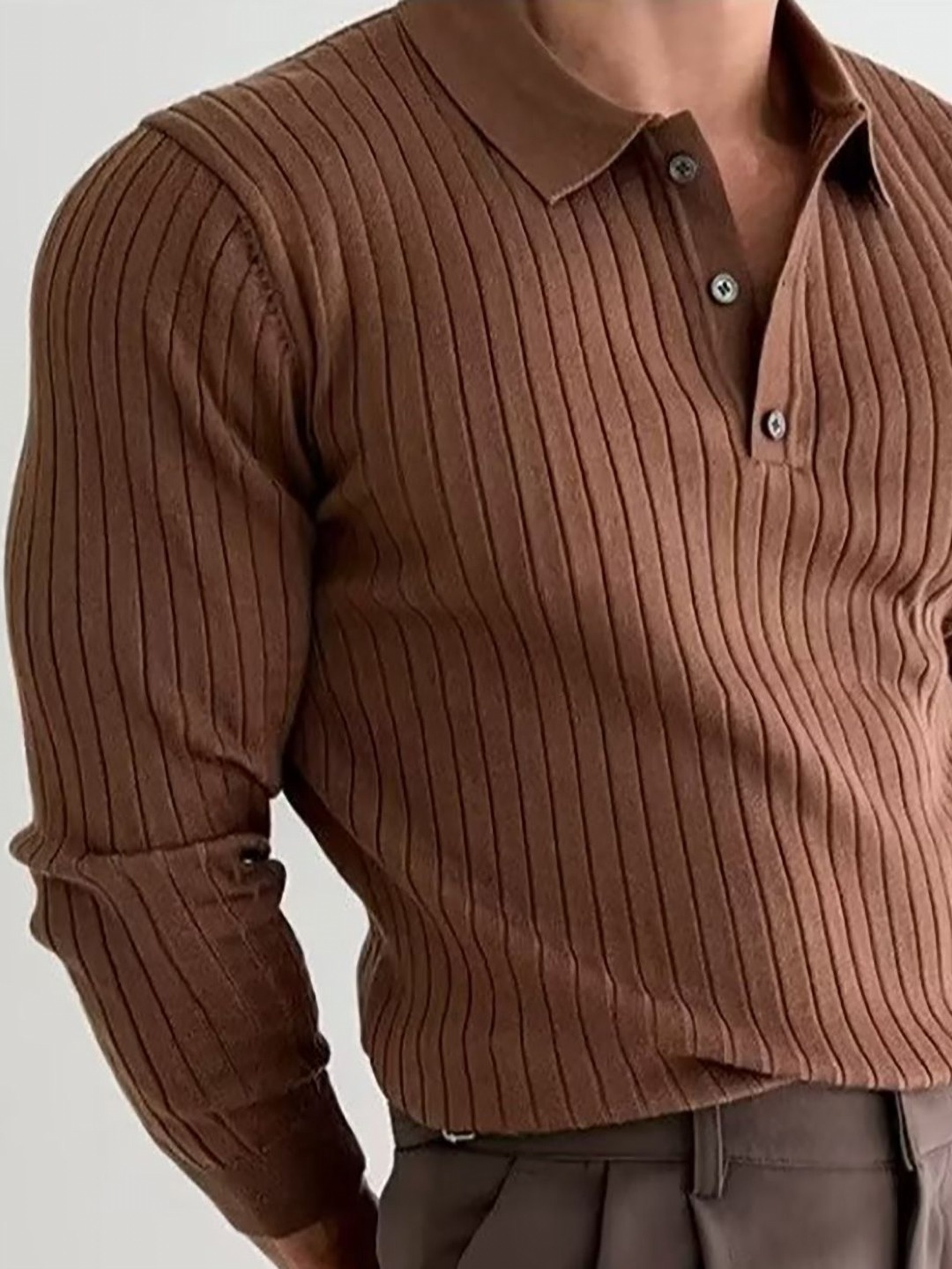 

StyleCast x Revolte Men Polo Collar T-shirt, Brown