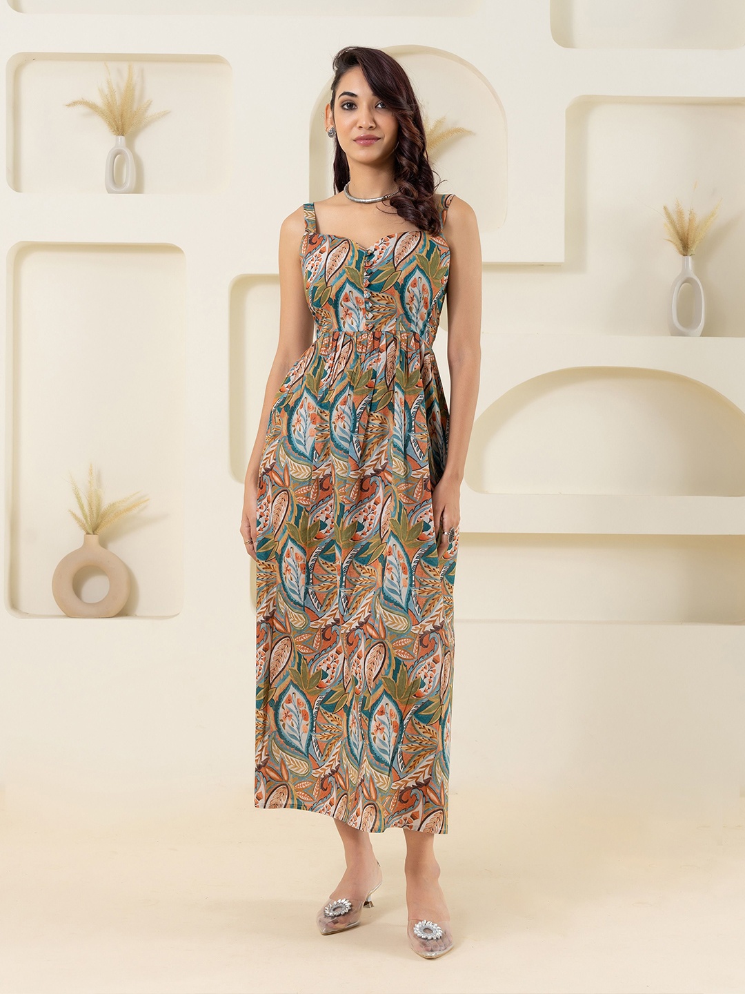 

GULABOSITABO Floral Print Maxi Dress, Green