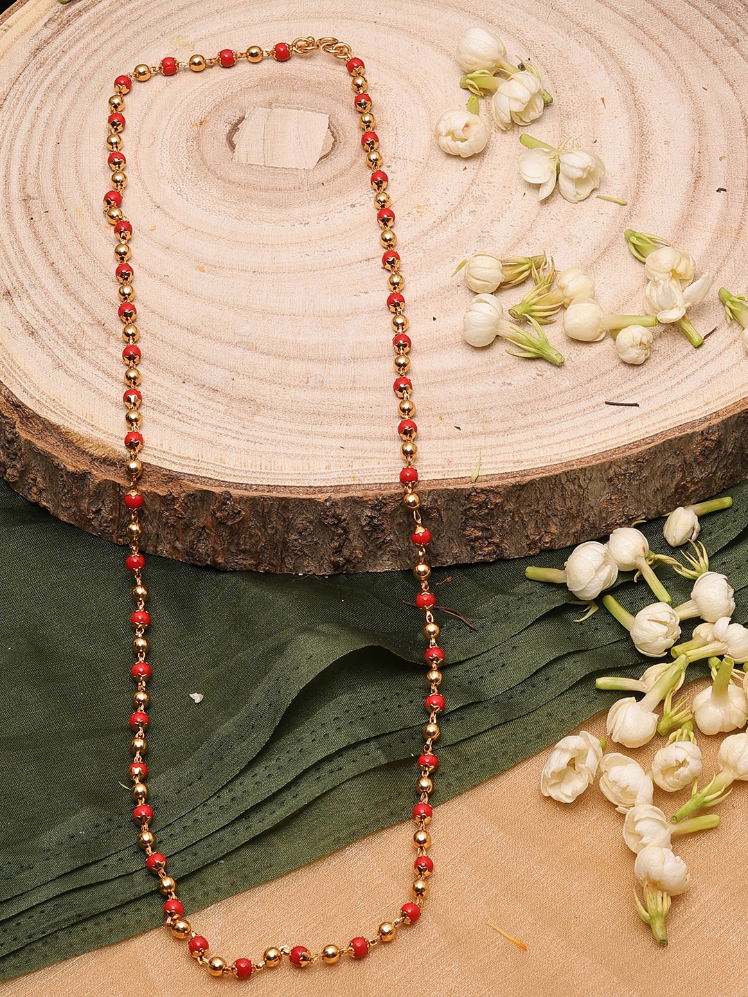 

Mirraw Rose Gold-Plated Beaded Necklace