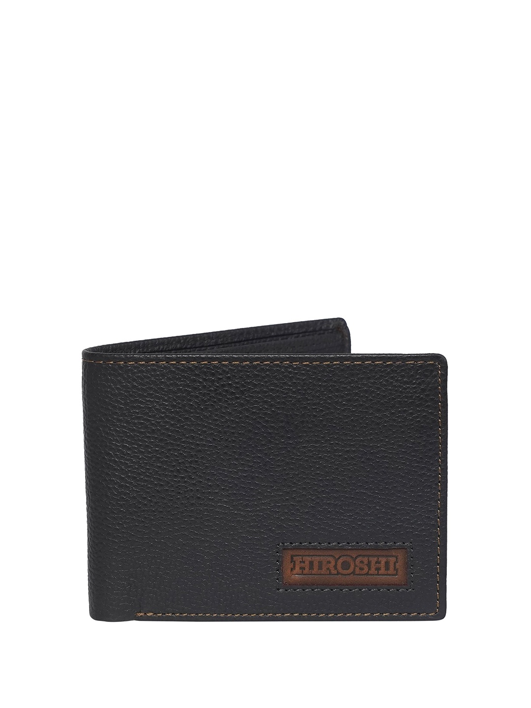

HIROSHI Men Leather Two Fold Wallet, Brown