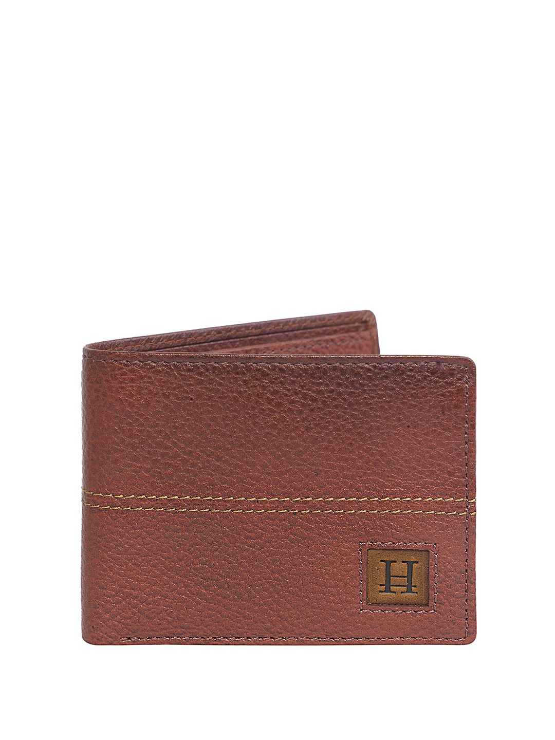 

HIROSHI Men Leather Two Fold Wallet, Brown