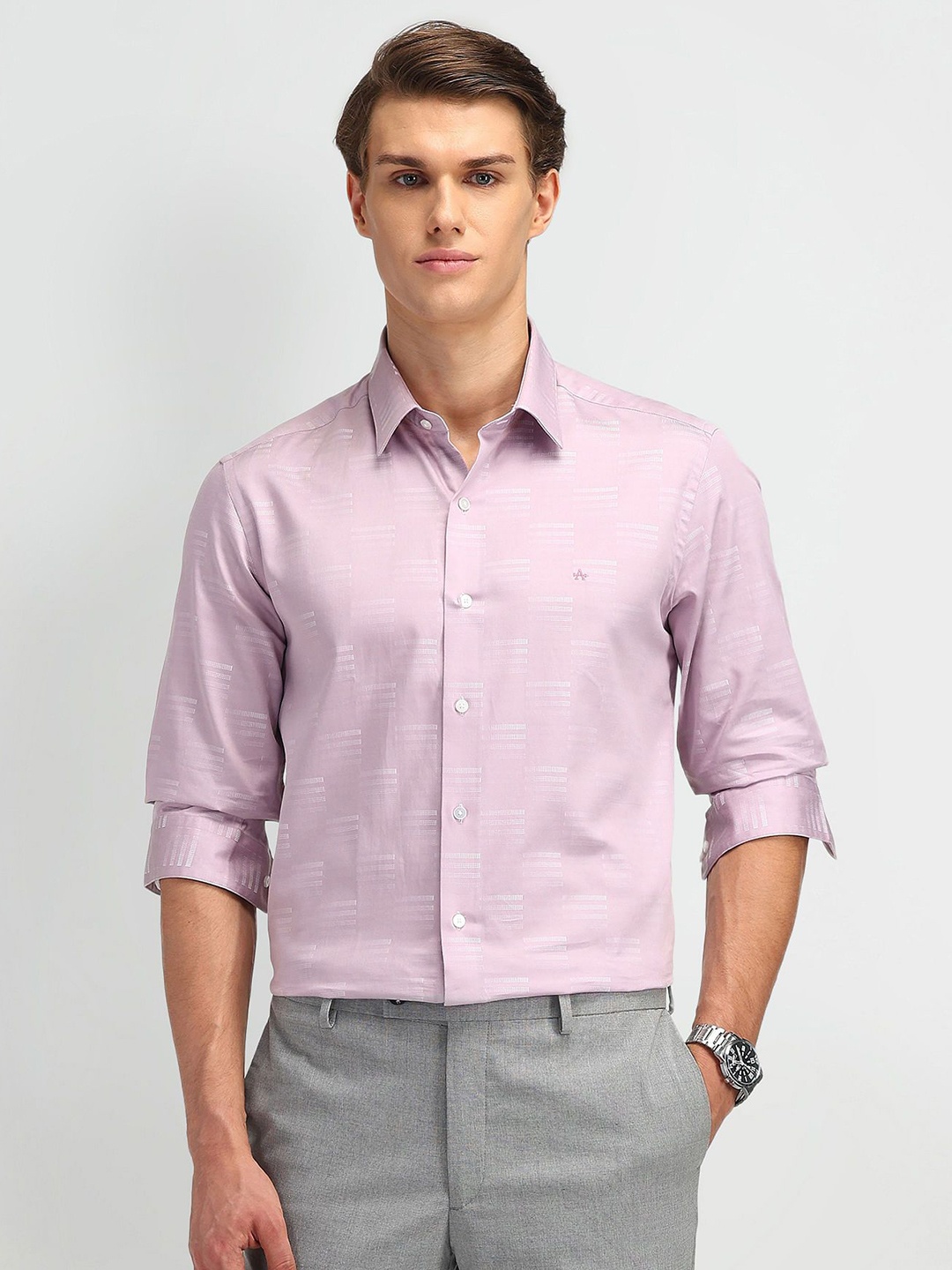 

Arrow New York Men Modern Slim Fit Opaque Formal Shirt, Pink