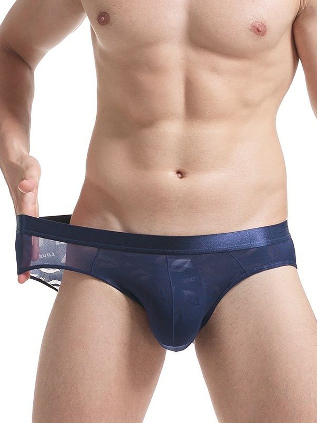 

PANTEAZY Men Self Design Low Rise Briefs KEV-SM02-LIP-BF-N-M-Navy, Navy blue