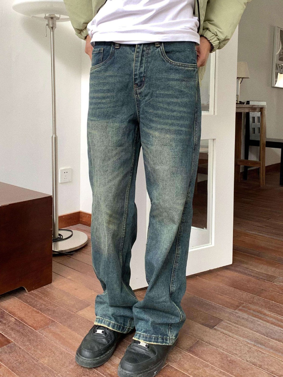 

StyleCast x Revolte Men Light Fade Jeans, Blue