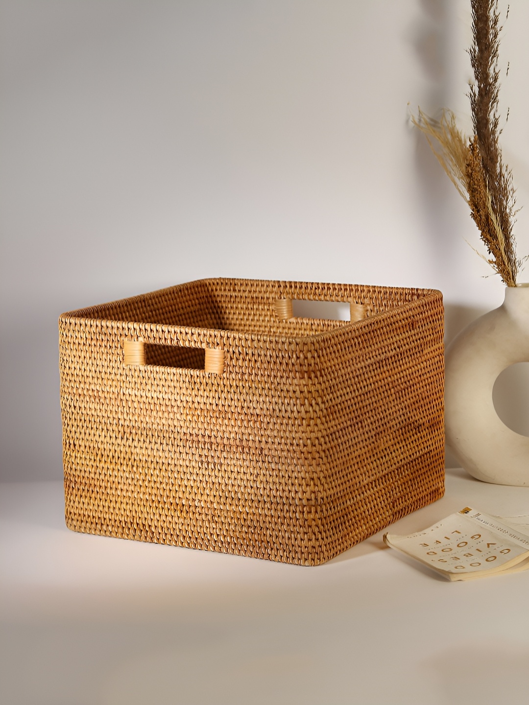 

HABERE INDIA Brown Self Design Reusable Seagrass Multi-Utility Basket