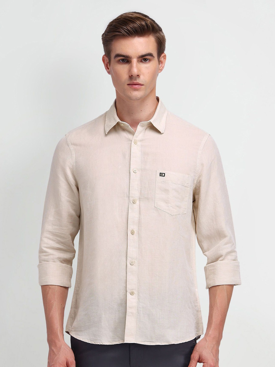 

Arrow Sport Men Modern Slim Fit Opaque Casual Shirt, Beige