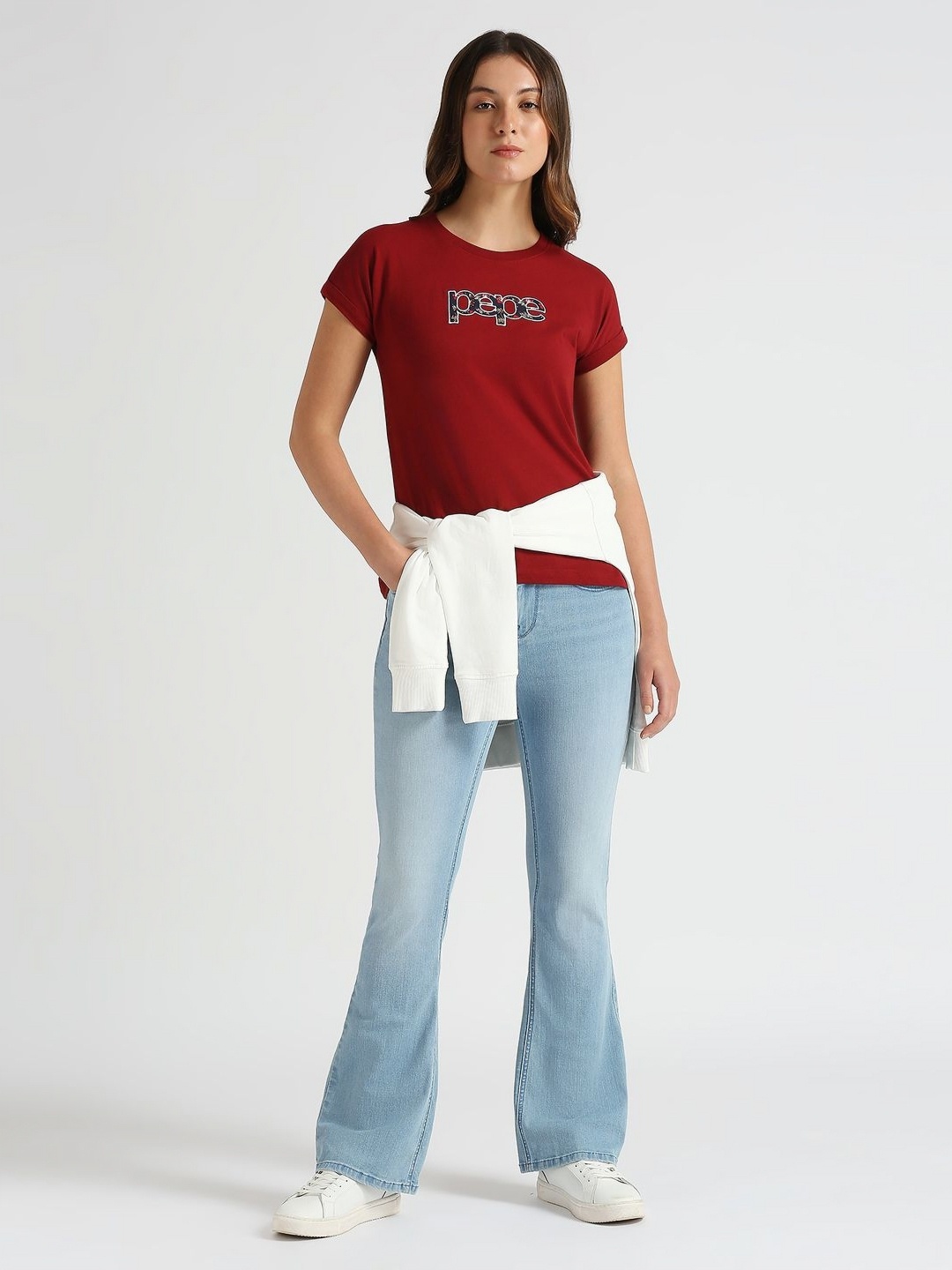 

Pepe Jeans Women Pure Cotton T-shirt, Red