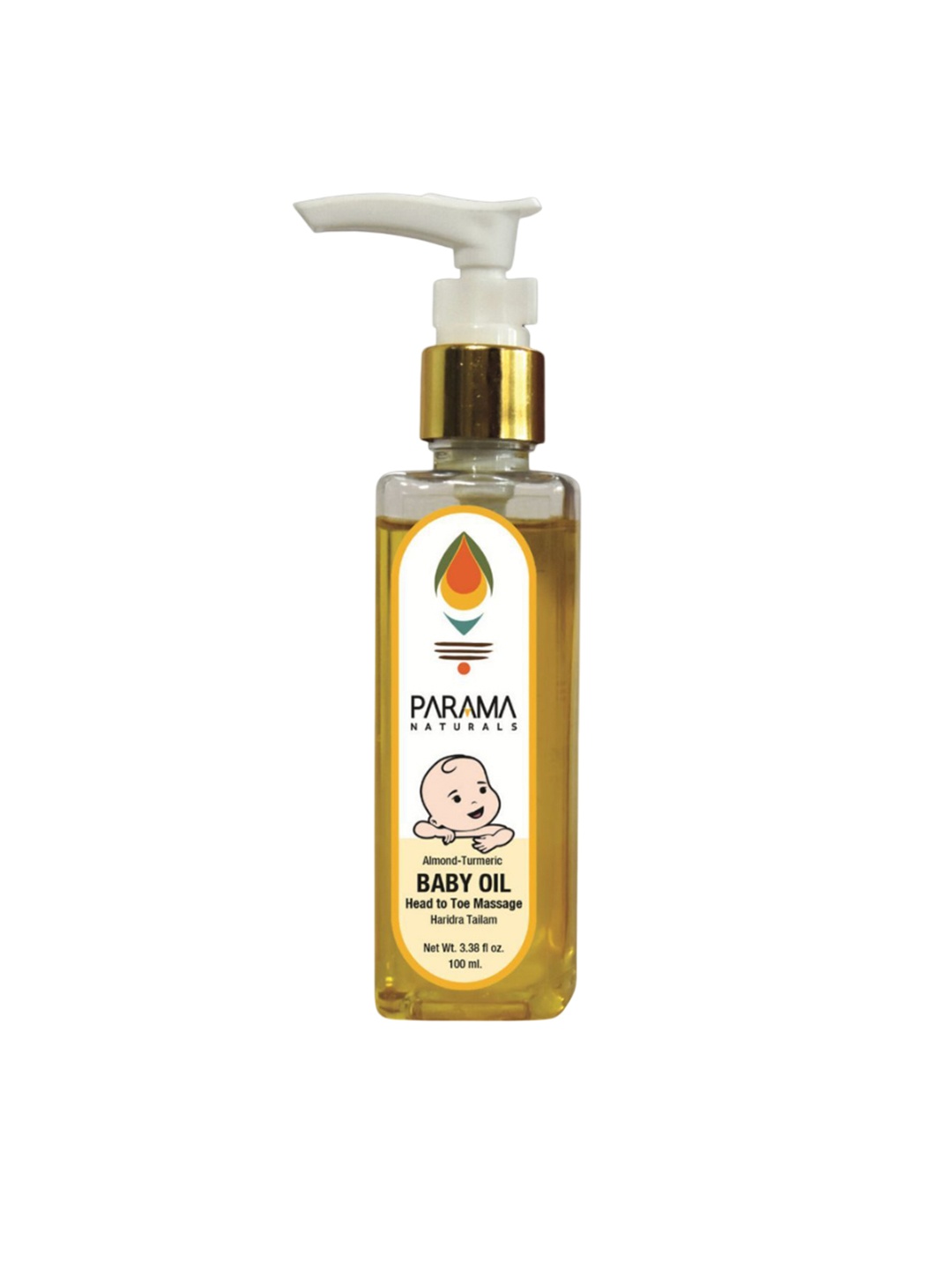

Parama Naturals Almond-Turmeric Head To Toe Massage Baby Oil- 100ml, Yellow
