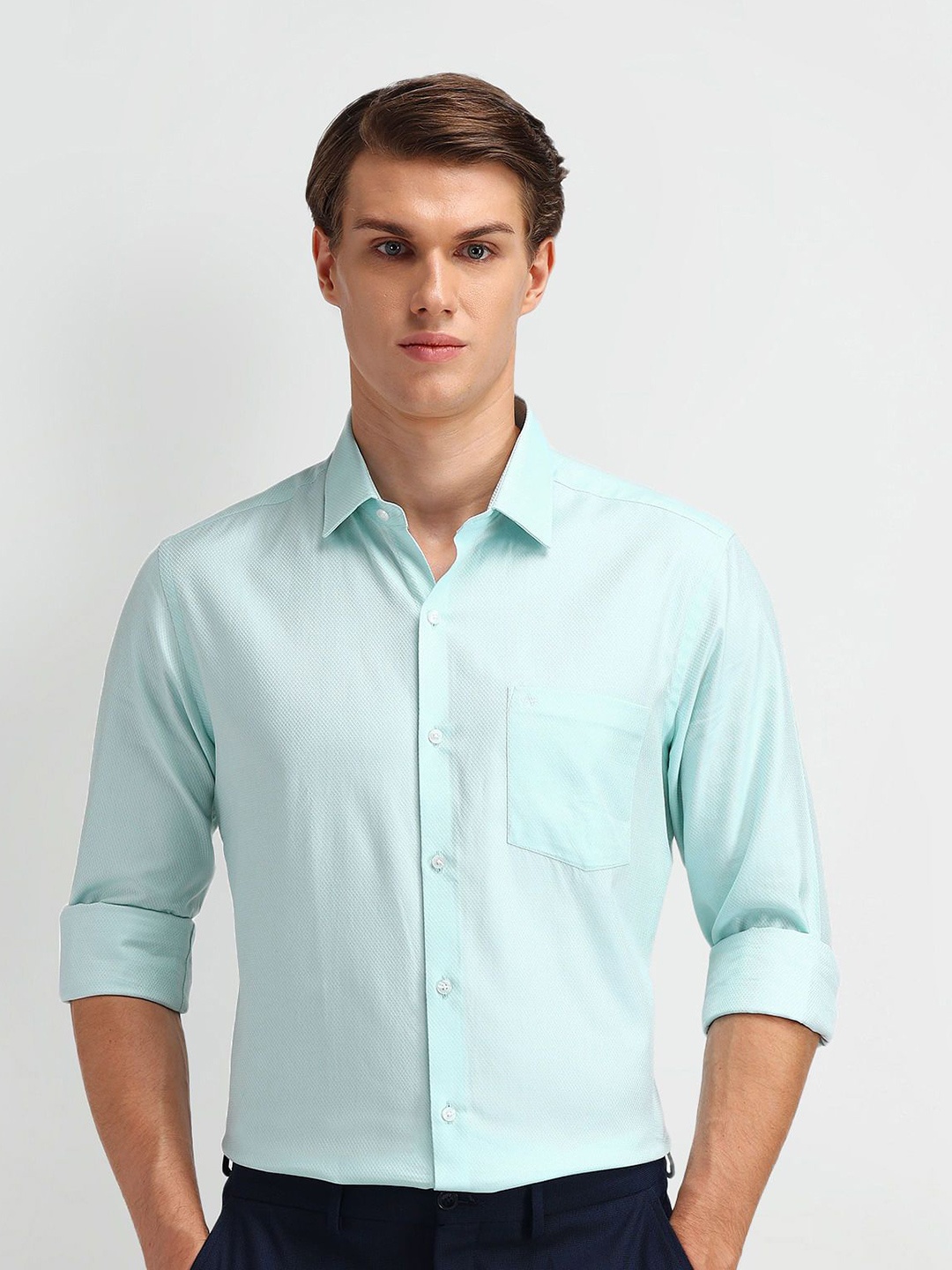 

Arrow Men Modern Slim Fit Opaque Formal Shirt, Green