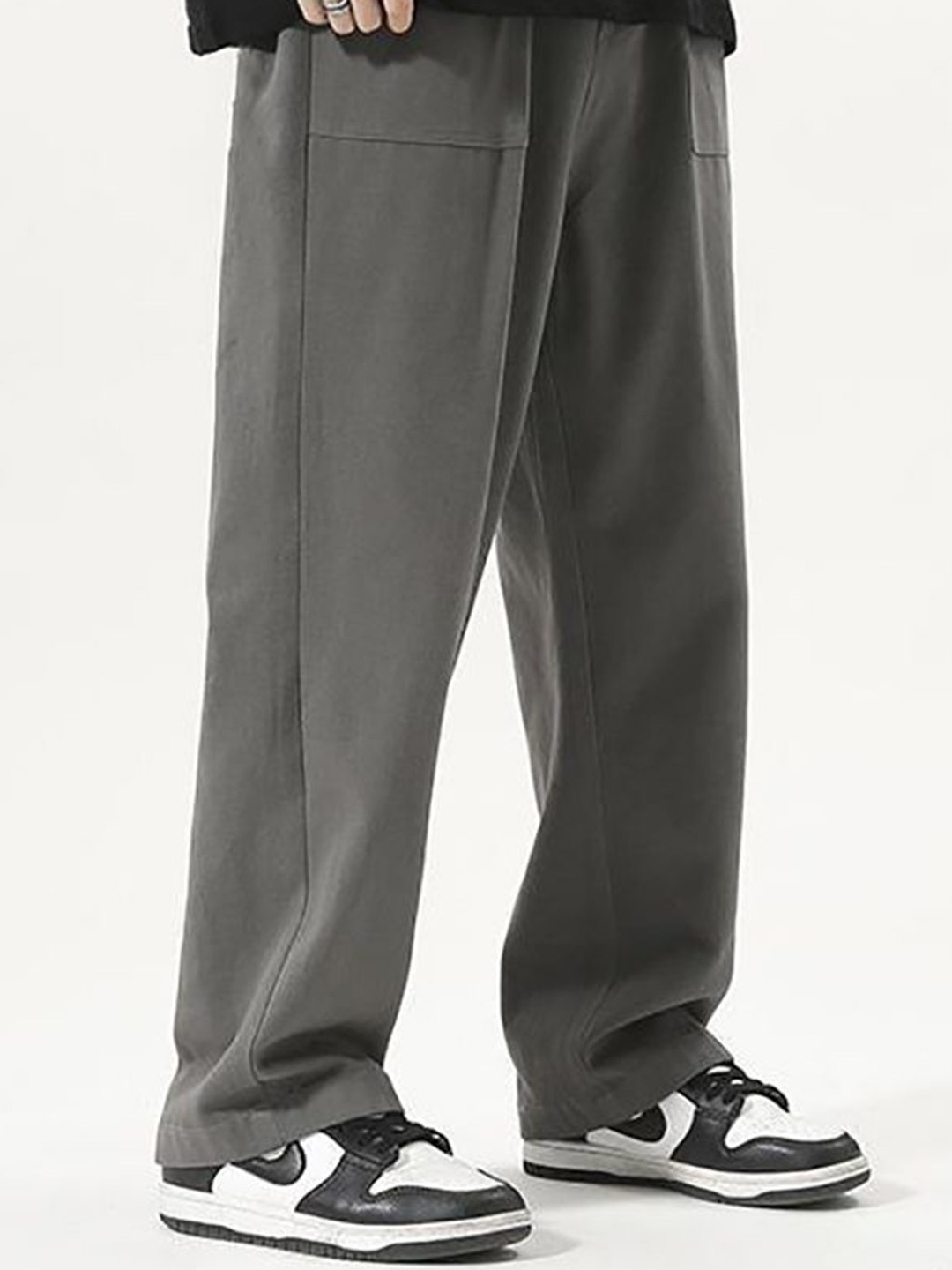 

StyleCast x Revolte Men Solid Straight Fit Culottes Trousers, Grey