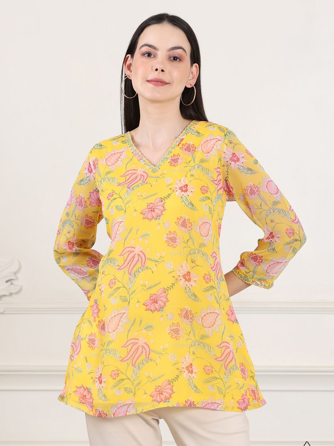 

W Printed Tunic, Yellow