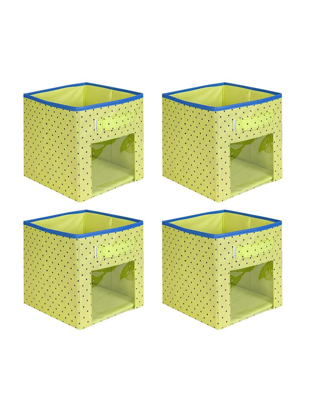 

prettykrafts Green & Blue 4 Pieces Printed Reusable Multi-Utility Organisers