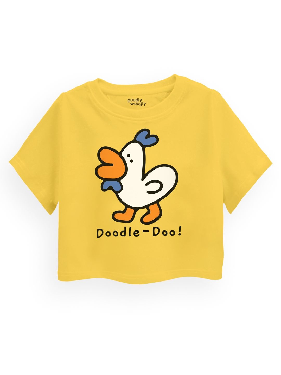 

Guugly Wuugly Girls Graphic Printed Round Neck Cotton T-shirt, Yellow