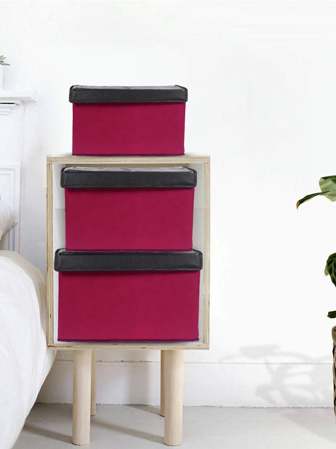 

prettykrafts Maroon & Black 3 Pieces Multi-Utility Organisers