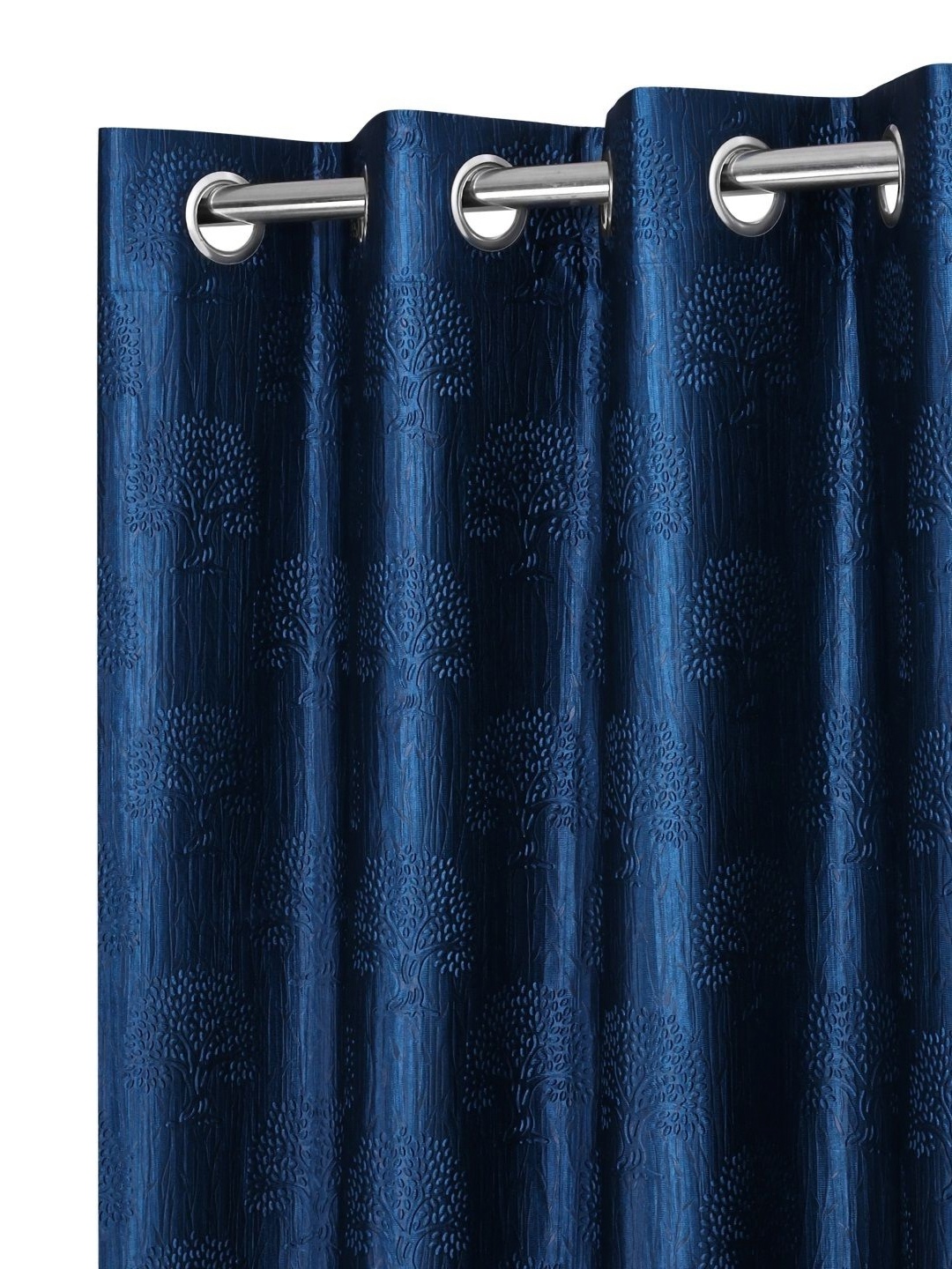 

REYANSH DECOR Blue 2 Pieces Floral Door Curtain