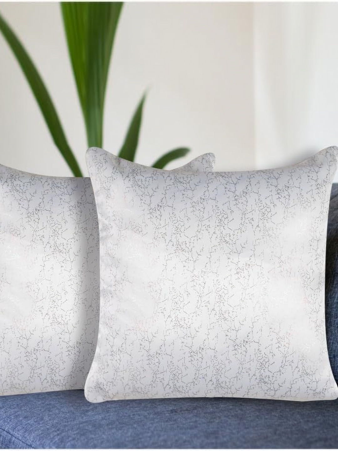 

Vendola White & Grey 2 Pieces Abstract Square Cushion Covers