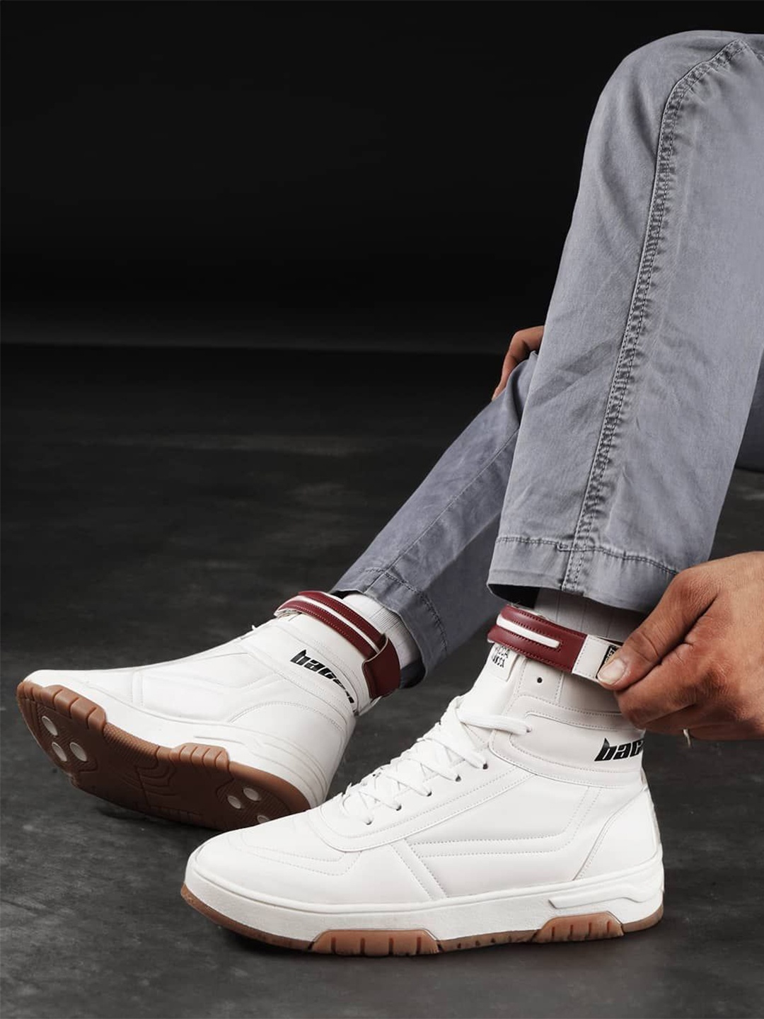 

bacca bucci Men PU Mid-Top Sneakers, White