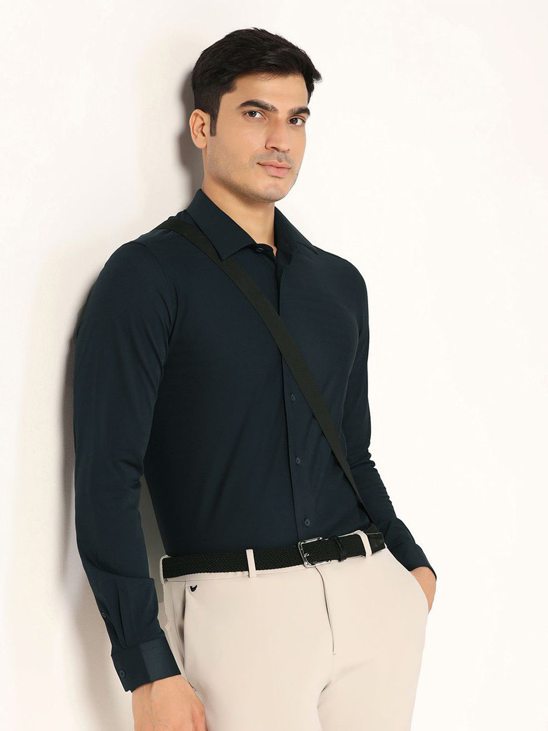

Blackberrys Men Slim Fit Multi Stripes Opaque Casual Shirt, Teal