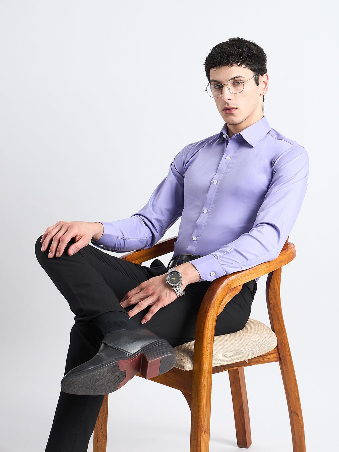 

all yours Men Classic Opaque Casual Shirt, Lavender