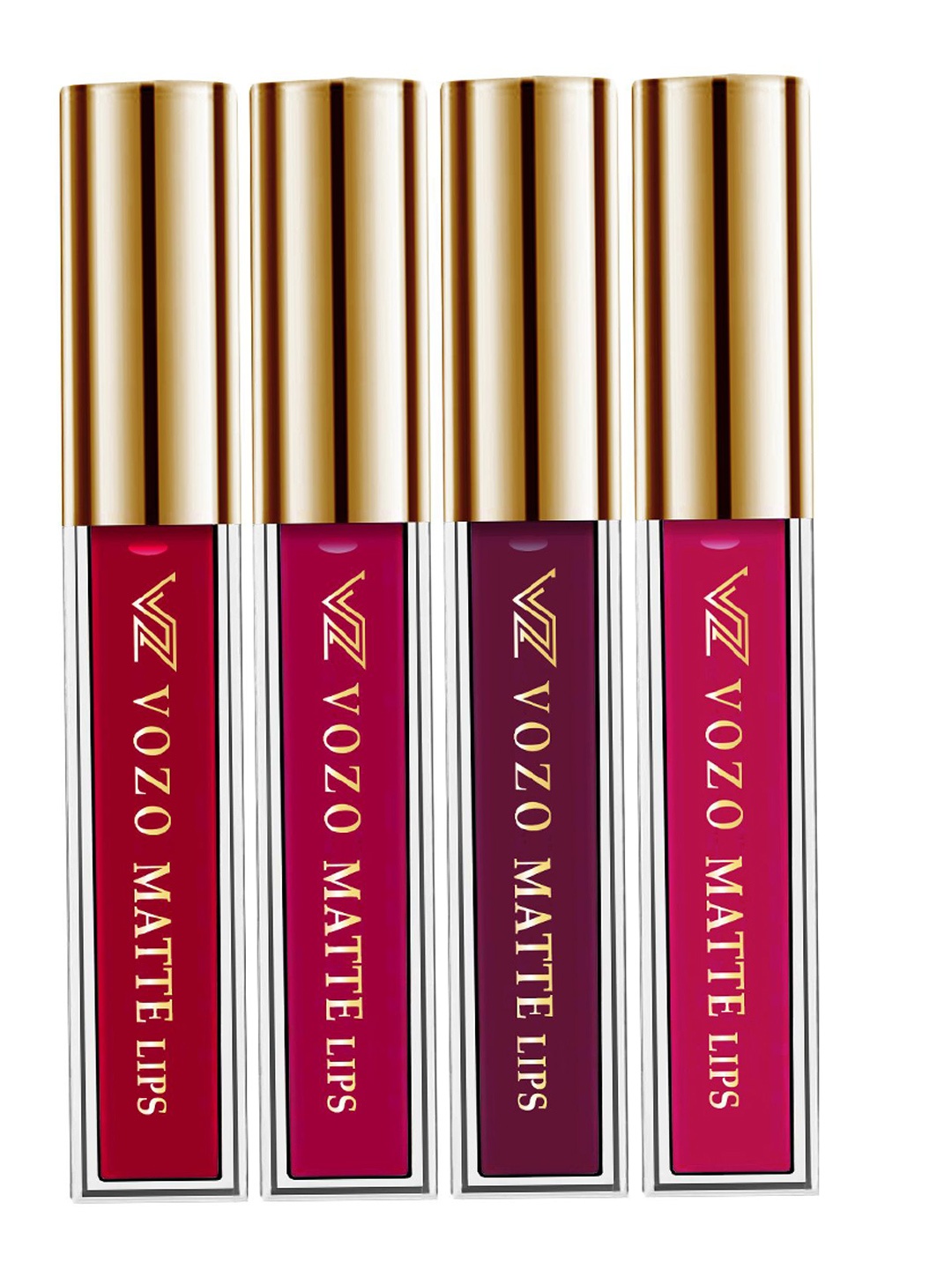 

VOZO Set Of 4 Vibrant Matte Liquid Lipstick- 4ml Each-104-105-201-204, Red