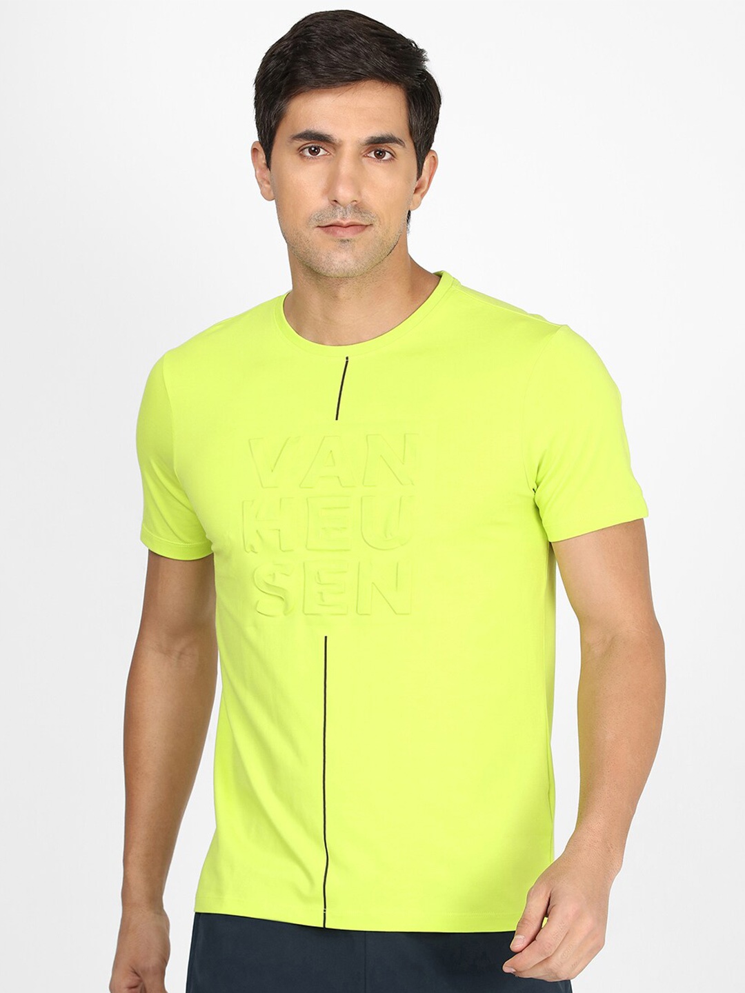 

Van Heusen Cotton T-shirt, Yellow