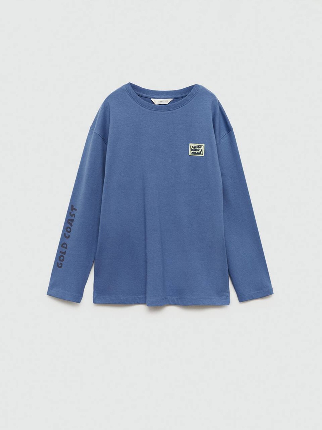 

Mango Kids Boys Back Printed Cotton T-shirt, Blue
