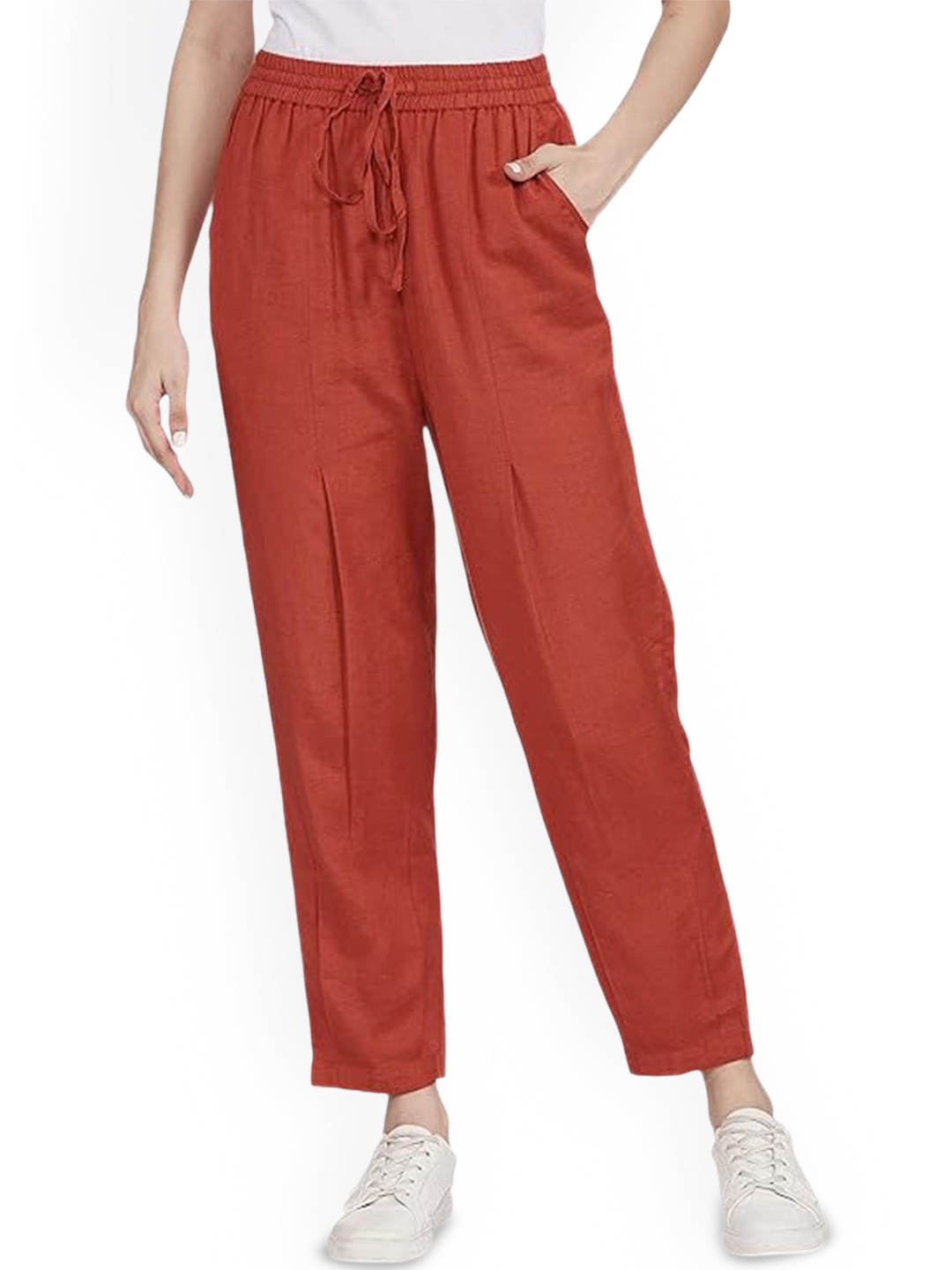 

StyleCast Women Relaxed Loose Fit Trousers, Red