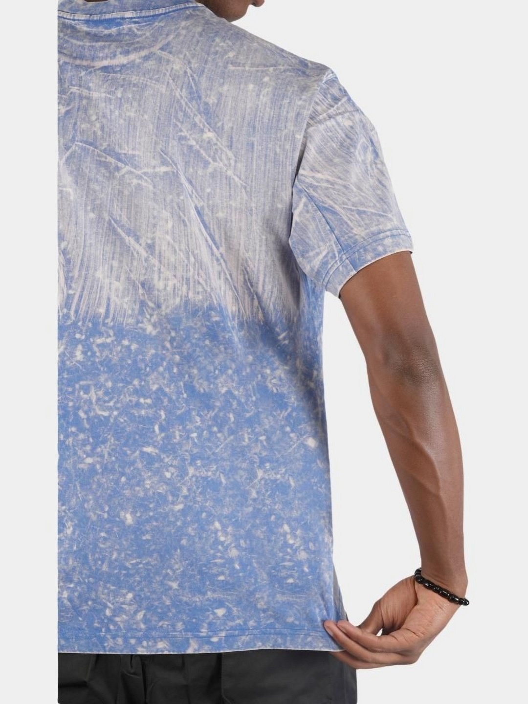 

BOTABOCHI Men Printed Raw Edge T-shirt, Blue