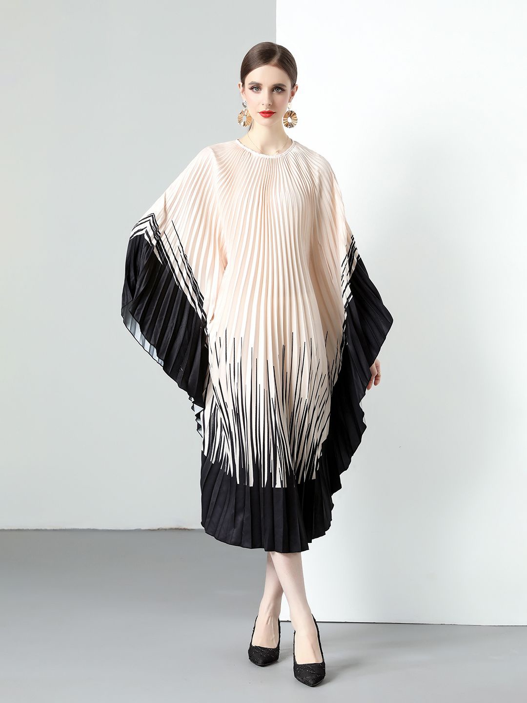 

JC Collection Women's Kimono Sleeve Kaftan Midi Dress, Cream