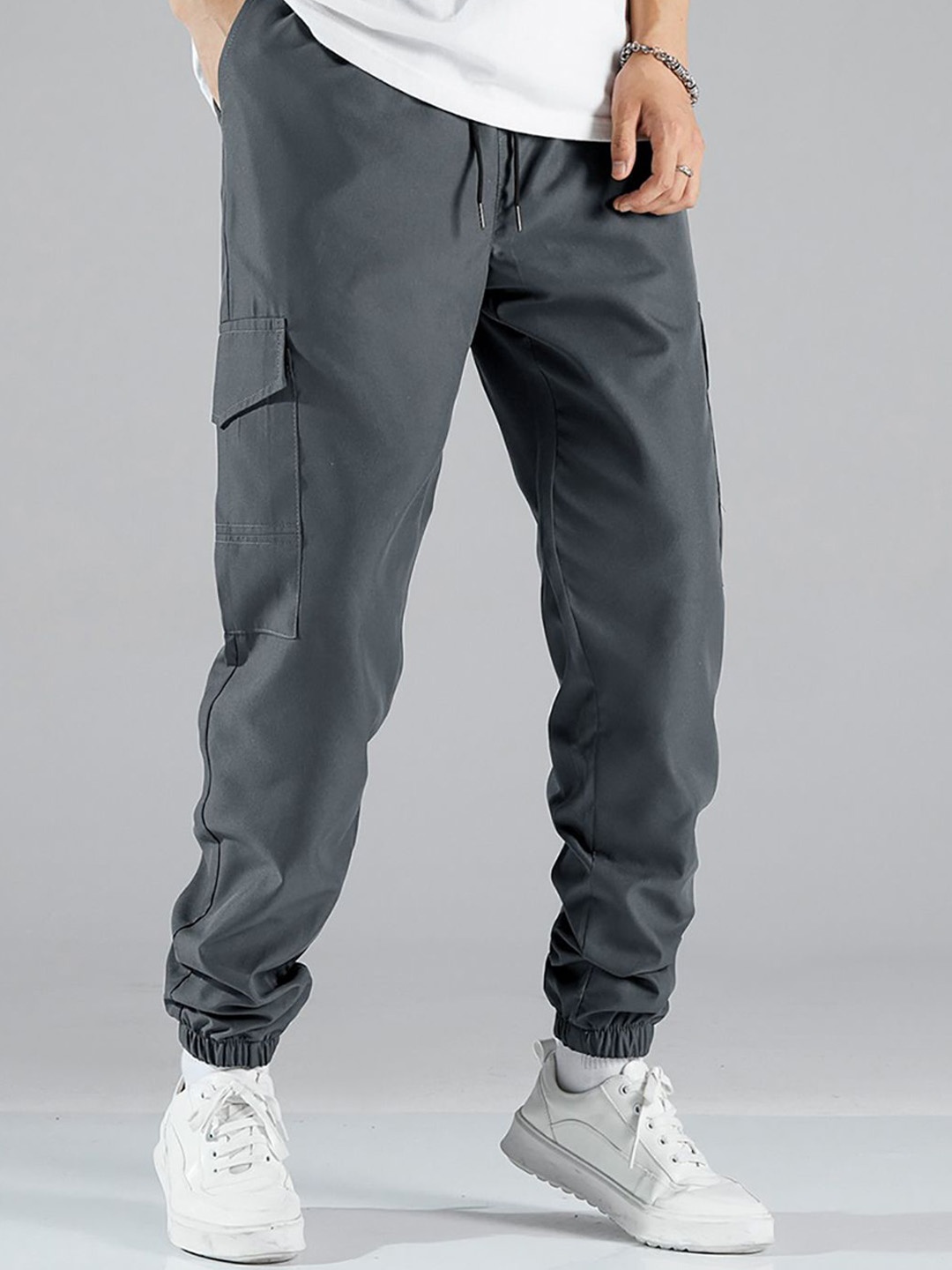 

StyleCast x Revolte Men Mid-Rise Regular Fit Joggers Trousers, Grey