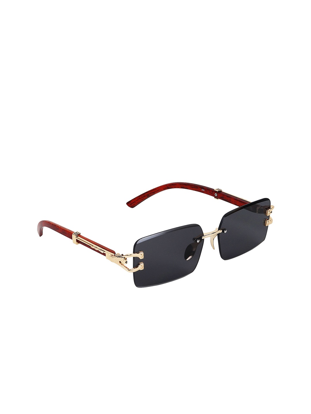 

GARTH Unisex Rectangle Sunglasses with UV Protected Lens, Black