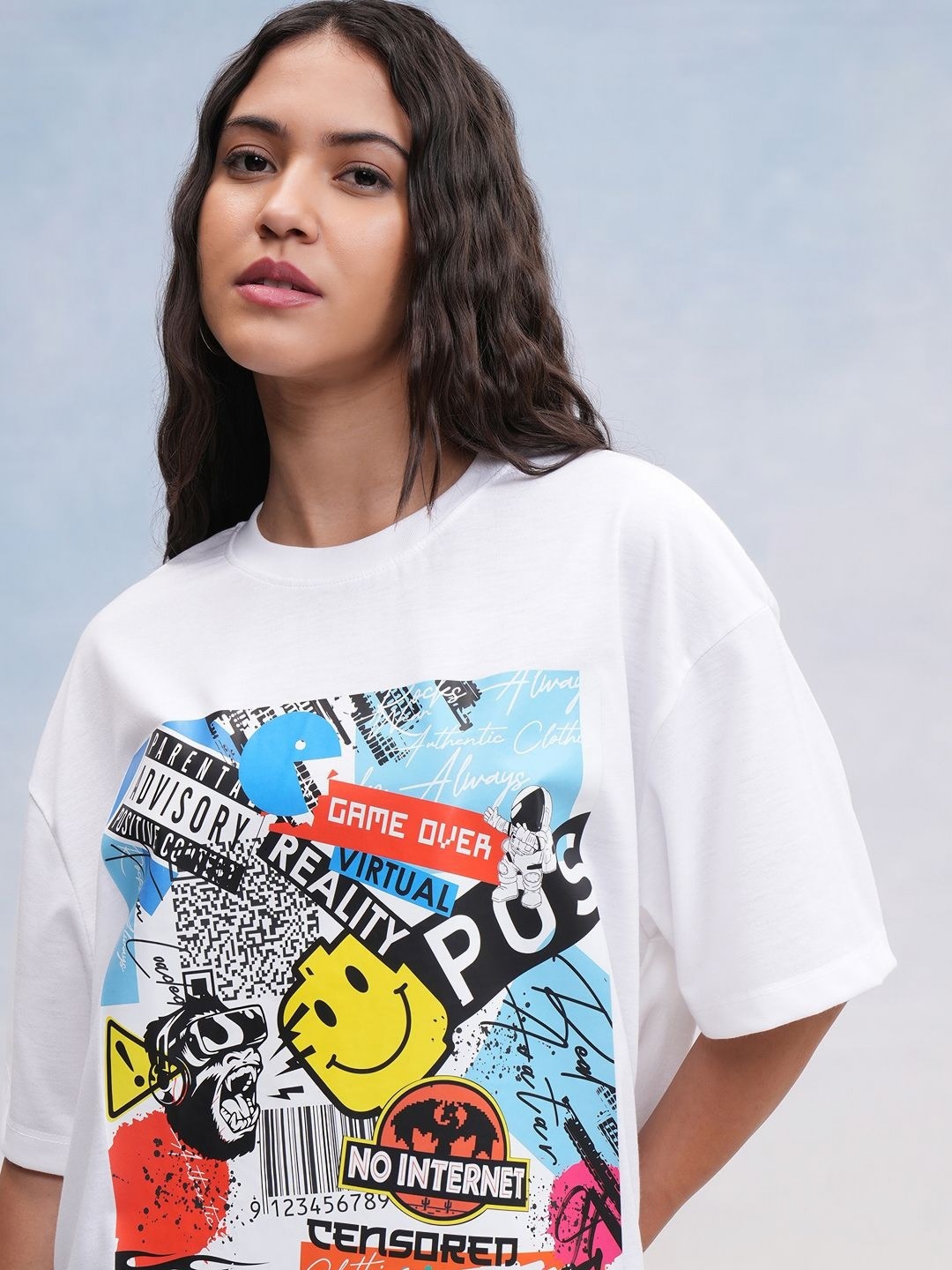

Street By Tokyo Talkies Women Printed Round Neck T-shirt, White
