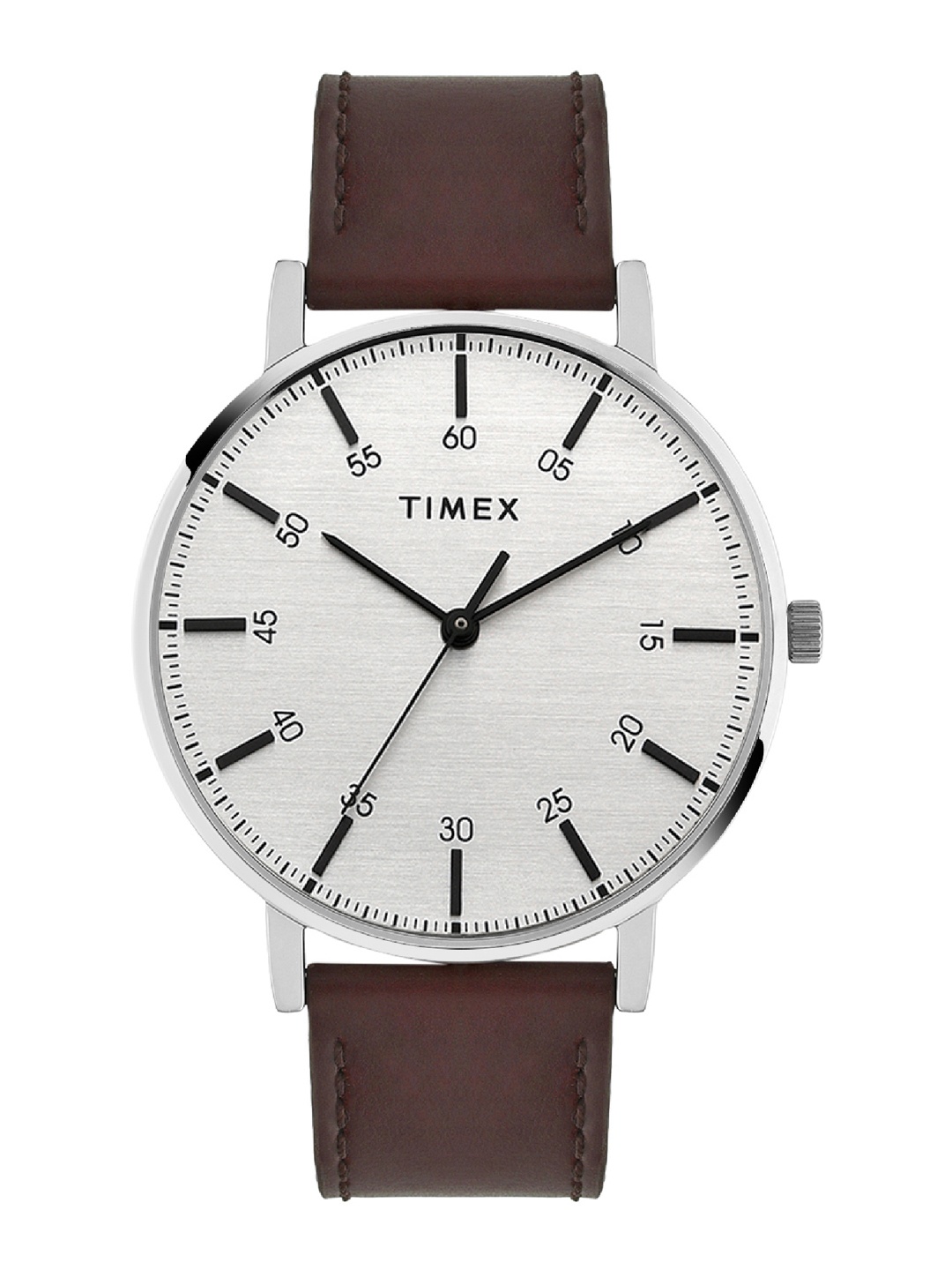 

Timex Men Leather Straps Analogue Watch - TWTG80SMU01, Silver