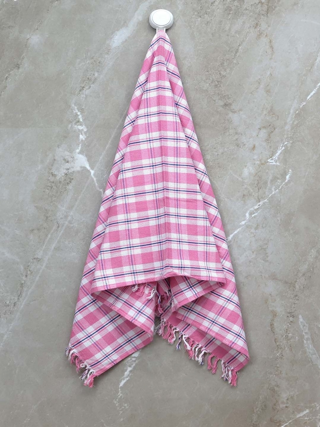 

BOMBAY DYEING Peach-Coloured & White Striped Pure Cotton 200 GSM Bath Towel