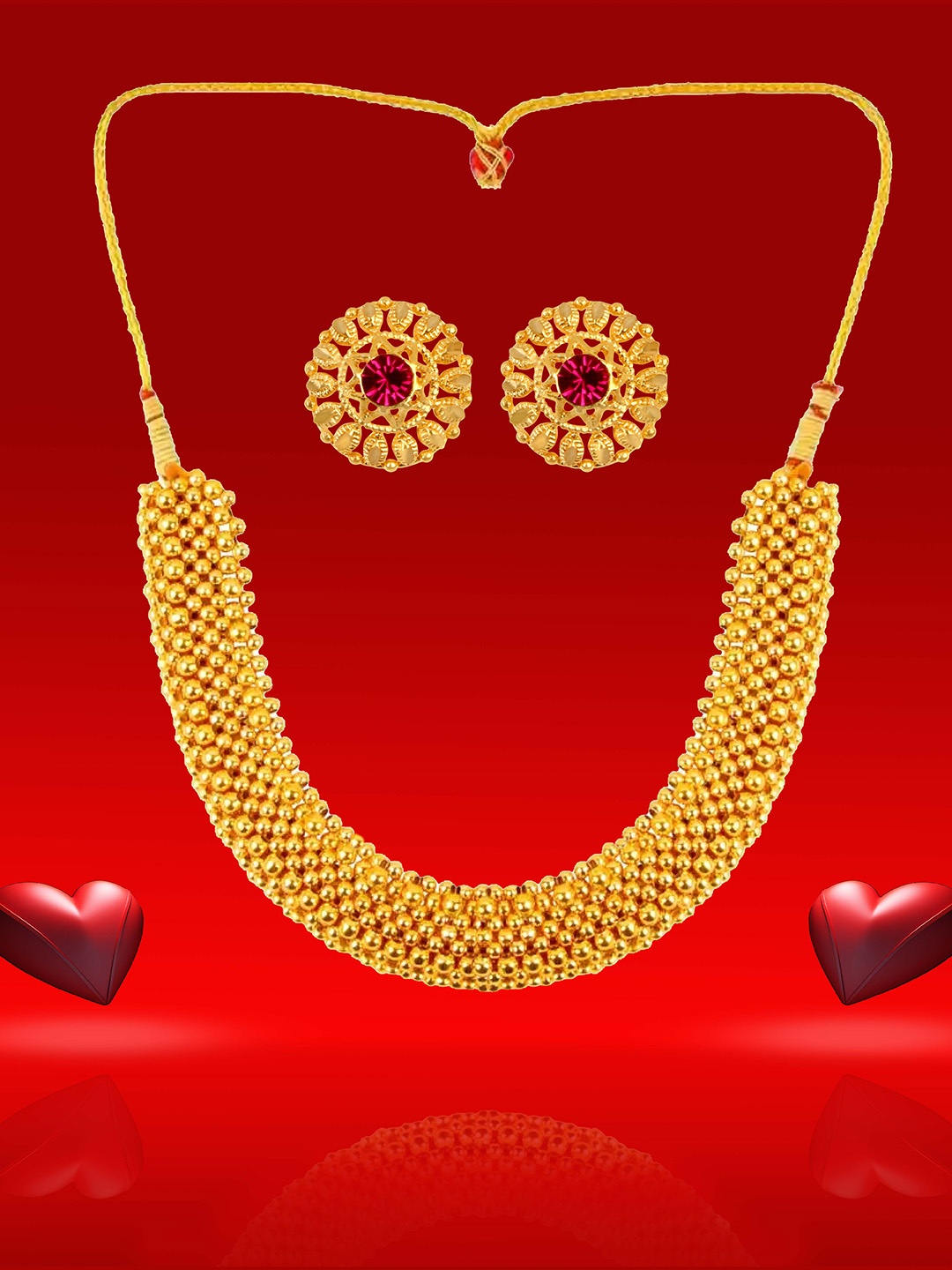 

Heer Collection Gold-Plated Stones-Studded Jewellery Set