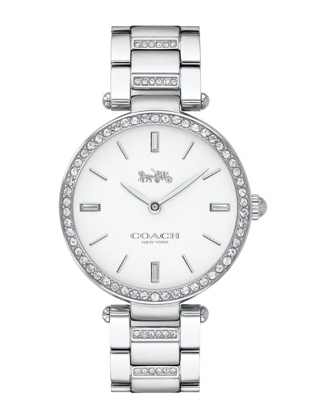 

Coach Women Park Embellished Analogue Watch 14503092, White