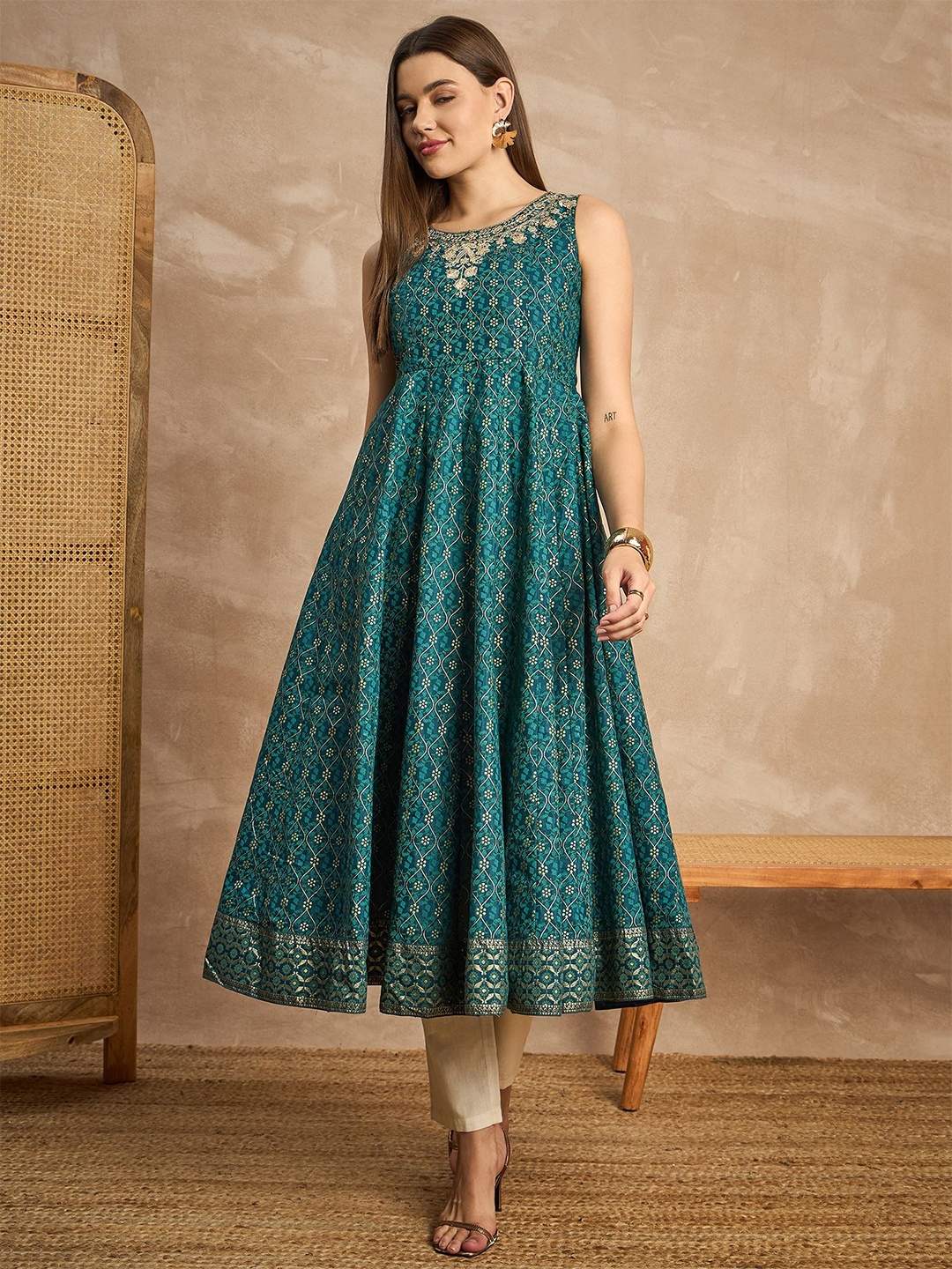 

all about you Embroidered Fit & Flare Dress, Turquoise blue
