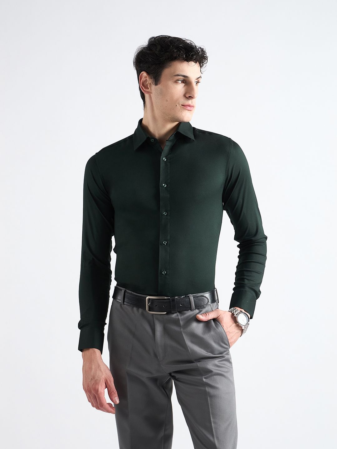 

all yours Men Classic Opaque Casual Shirt, Green