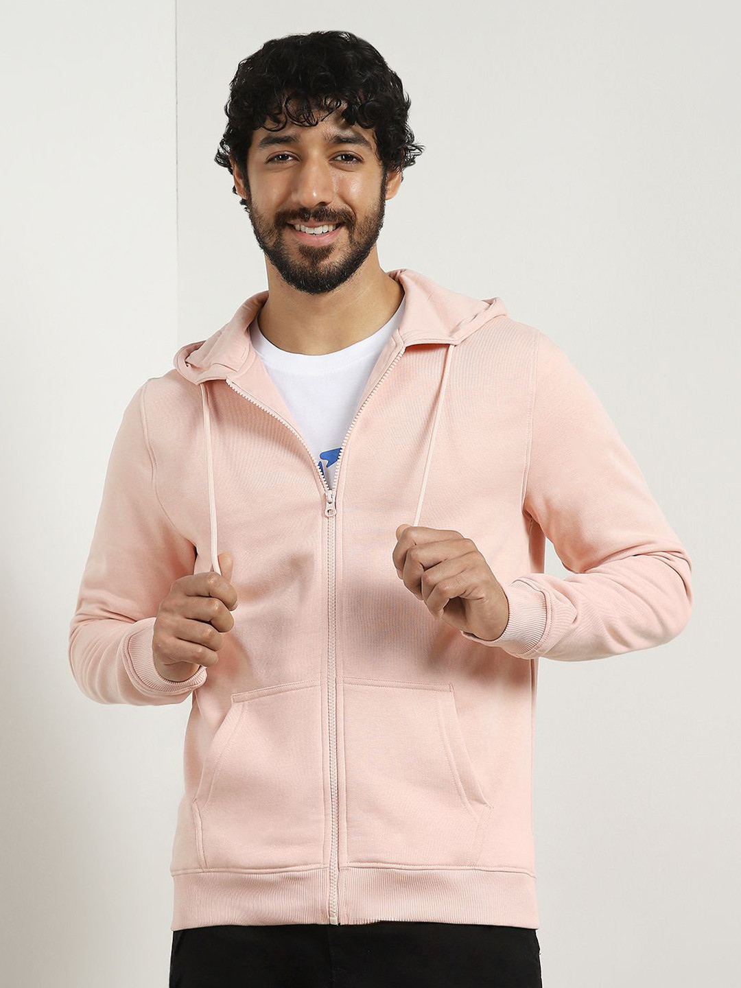 

NOBERO Men Hooded Sweatshirt, Pink