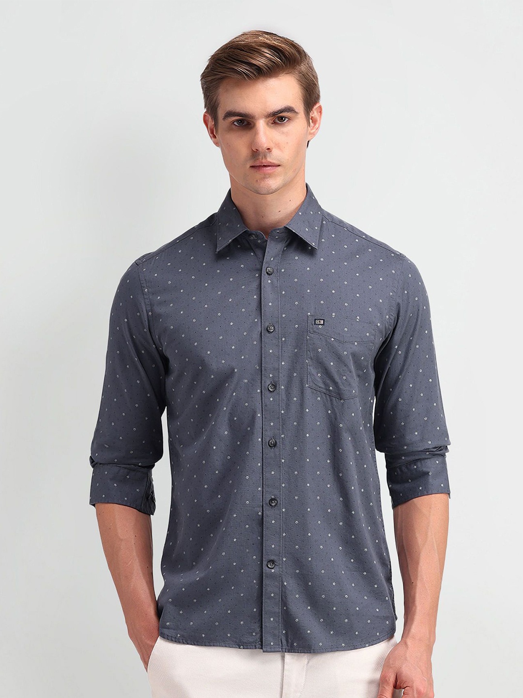 

Arrow Sport Men Modern Slim Fit Floral Opaque Printed Casual Shirt, Grey