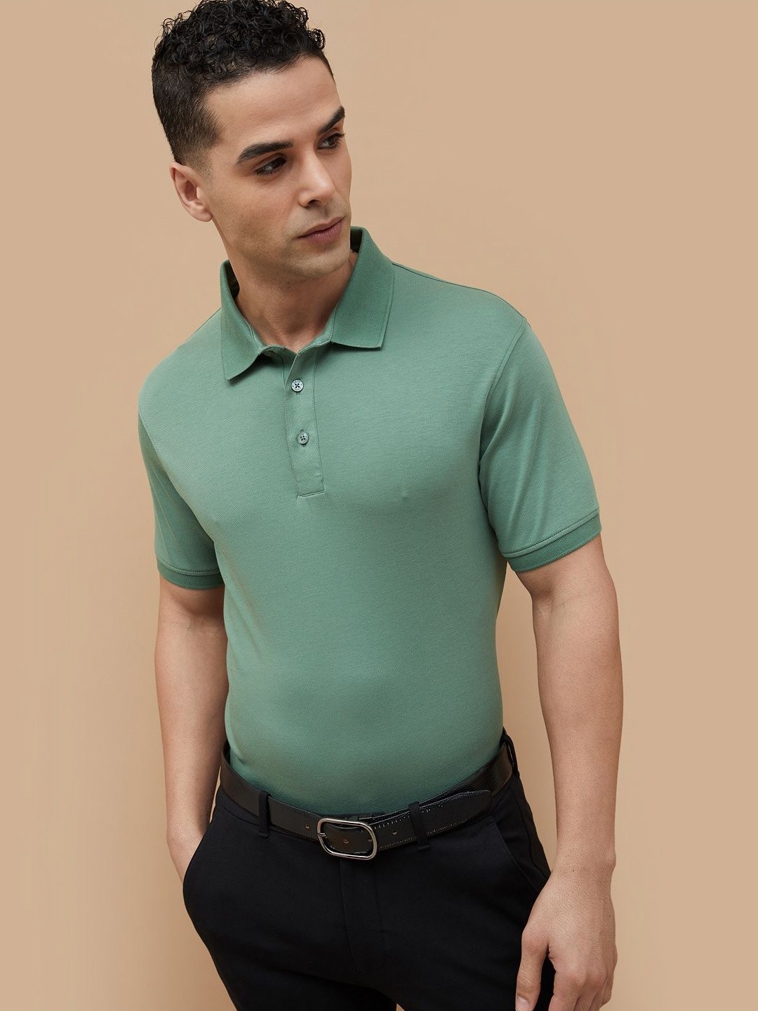 

CODE by Lifestyle Men Cotton Polo Collar T-shirt, Olive