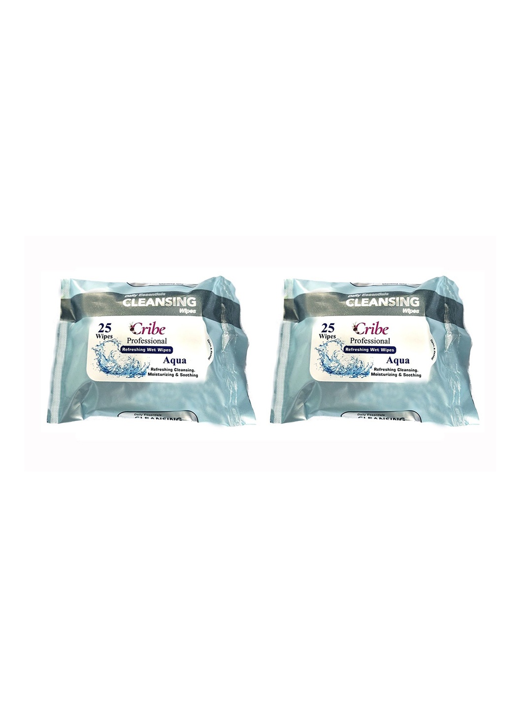 

CRIBE Set Of 4 Rose & Aqus Extract Wet Cleansing Wipes With Vitamin E - 25 Wipes Each, Red