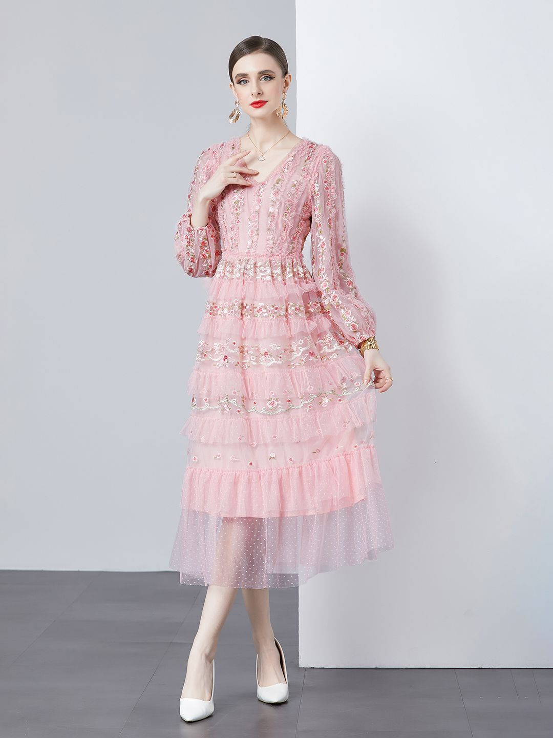 

JC Collection Women Fit & Flare Midi Dress, Pink