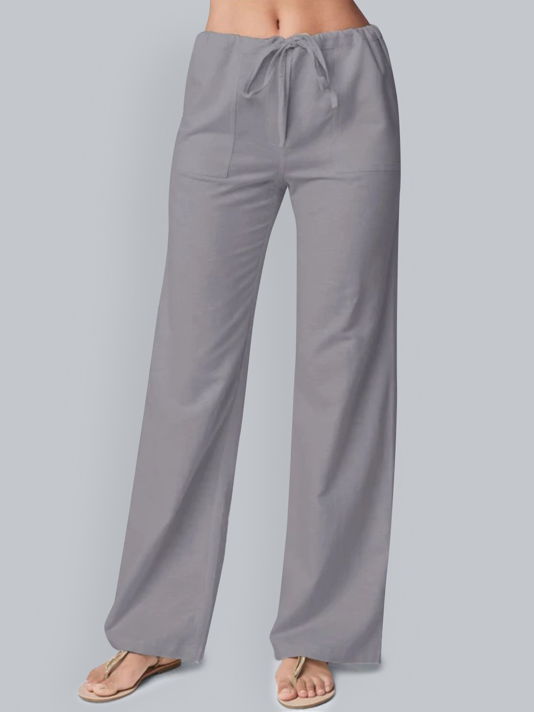 

KPOP Women Relaxed Loose Fit Trousers, Grey